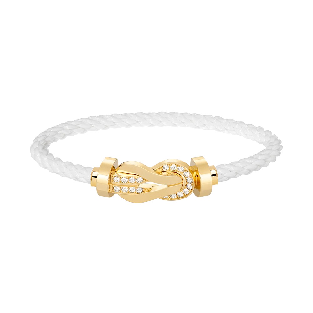 ¡®Imperial¡¯CHANCE LARGE 8 FIGURE BUCKLE HALF DIAMOND BRACELET GOLD