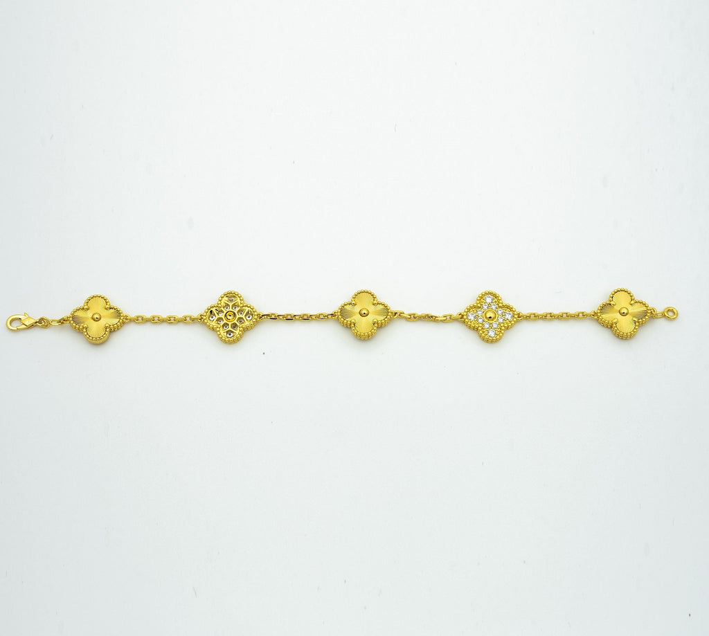 ¡®Imperial¡¯CLOVER BRACELET 5 MOTIFS GOLD DIAMOND