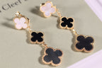 ¡®Imperial¡¯CLOVER EARRINGS GOLD ONYX MOP 3 MOTIF