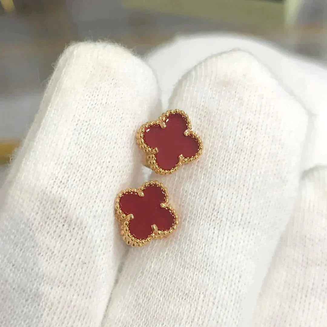 ¡®Imperial¡¯CLOVER MINI 9.5MM CARNELIAN EARRINGS