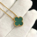 ¡®Imperial¡¯CLOVER 15MM MALACHITE SINGLE FLOWER  NECKLACE