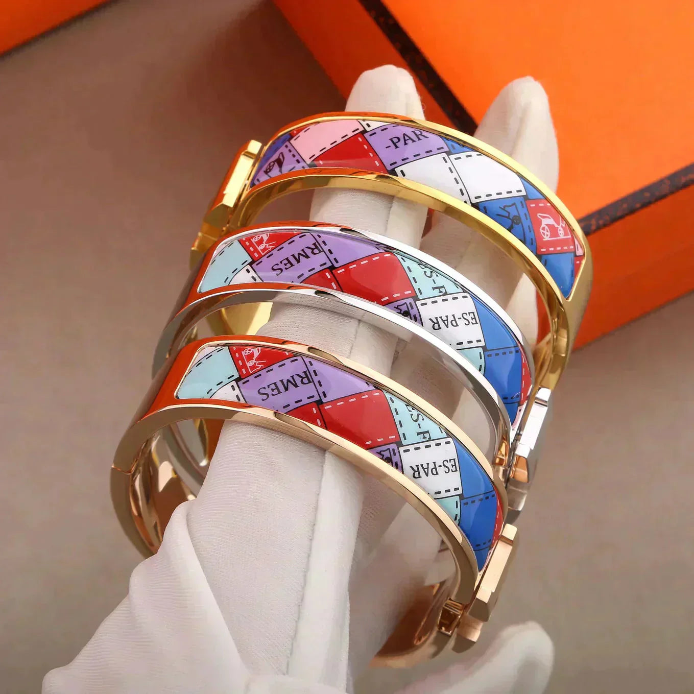 ¡®Imperial¡¯H BRACELET DOTTED BORDER 12MM