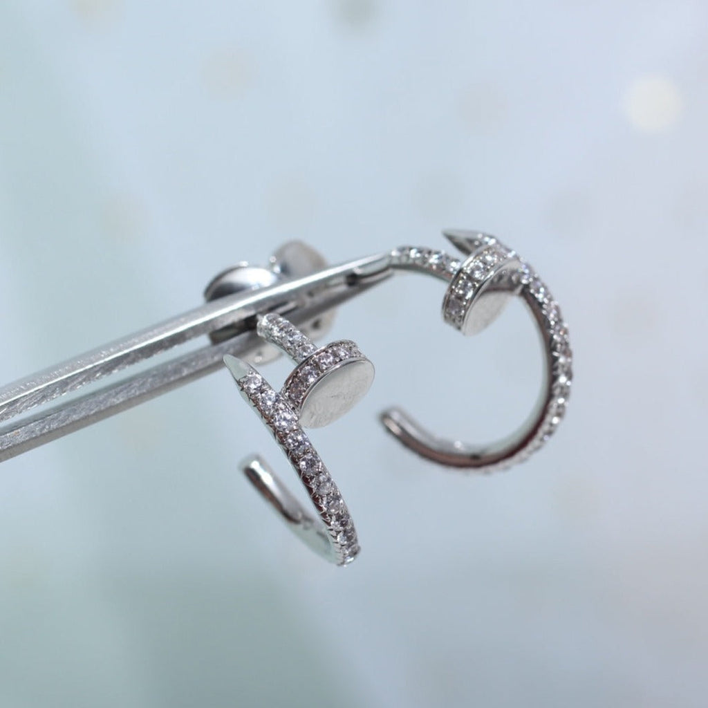 ¡®Imperial¡¯JUSTE EARRINGS 12.75MM SILVER DIAMOND