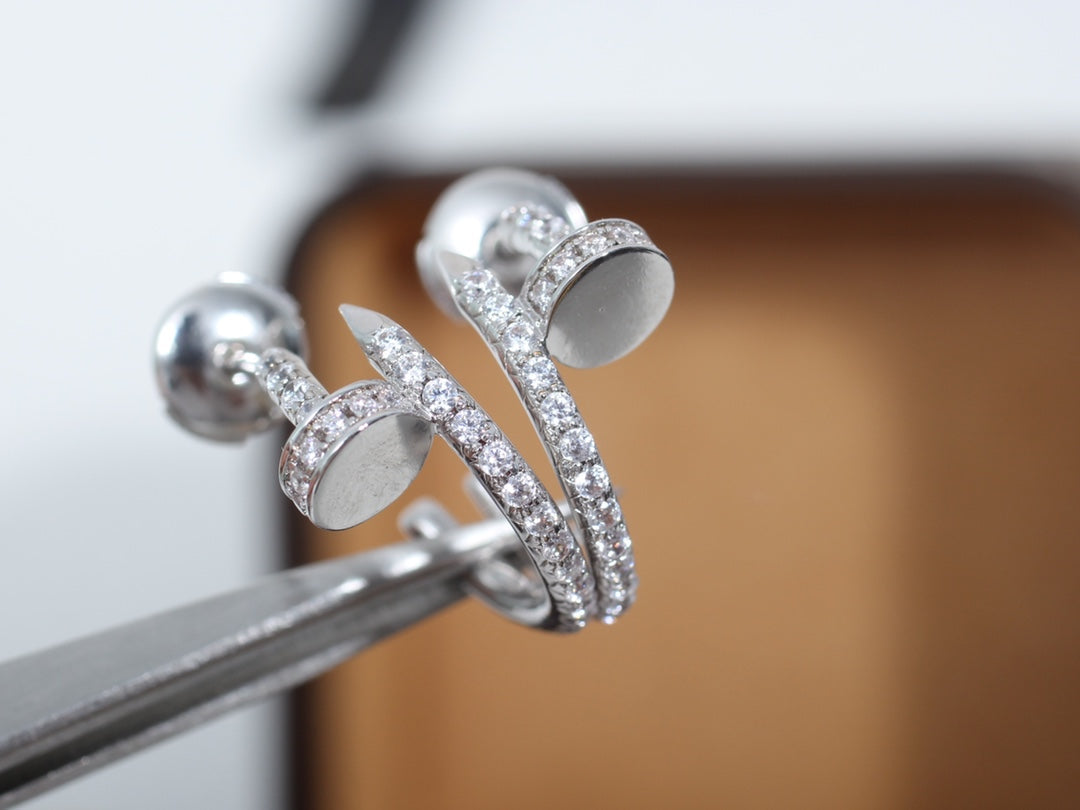 ¡®Imperial¡¯JUSTE EARRINGS 12.75MM SILVER DIAMOND