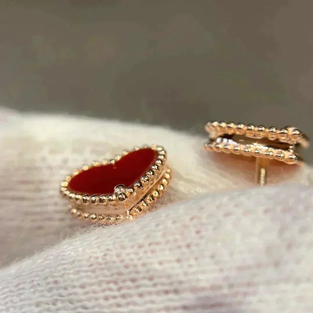 ¡®Imperial¡¯HEART CARNELIAN STUD EARRINGS
