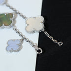 ¡®Imperial¡¯CLOVER BRACELET 5 MOTIFS MOP CHALCEDONY SILVER