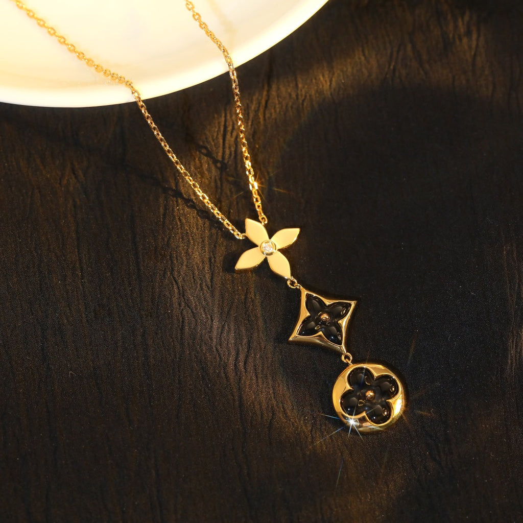 ¡®Imperial¡¯STAR AND SUN ONYX PINK GOLD NECKLACE