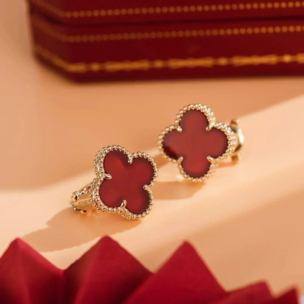 ¡®Imperial¡¯CLOVER MEDIUM 1 MOTIFS CARNELIAN  EARRINGS