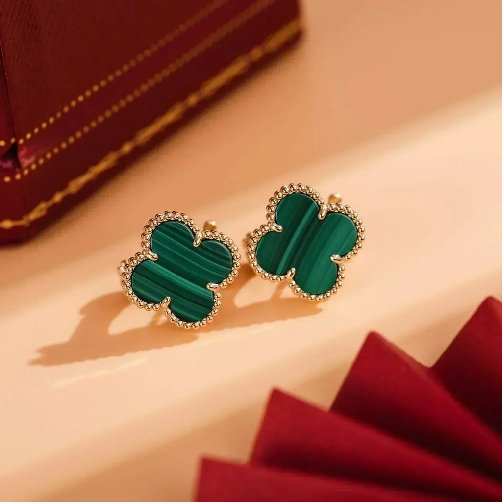 ¡®Imperial¡¯CLOVER MEDIUM 1 MOTIFS MALACHITE  EARRINGS