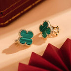 ¡®Imperial¡¯CLOVER MEDIUM 1 MOTIFS MALACHITE  EARRINGS