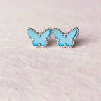 ¡®Imperial¡¯BUTTERFLY TURQUOISE EARRINGS SILVER