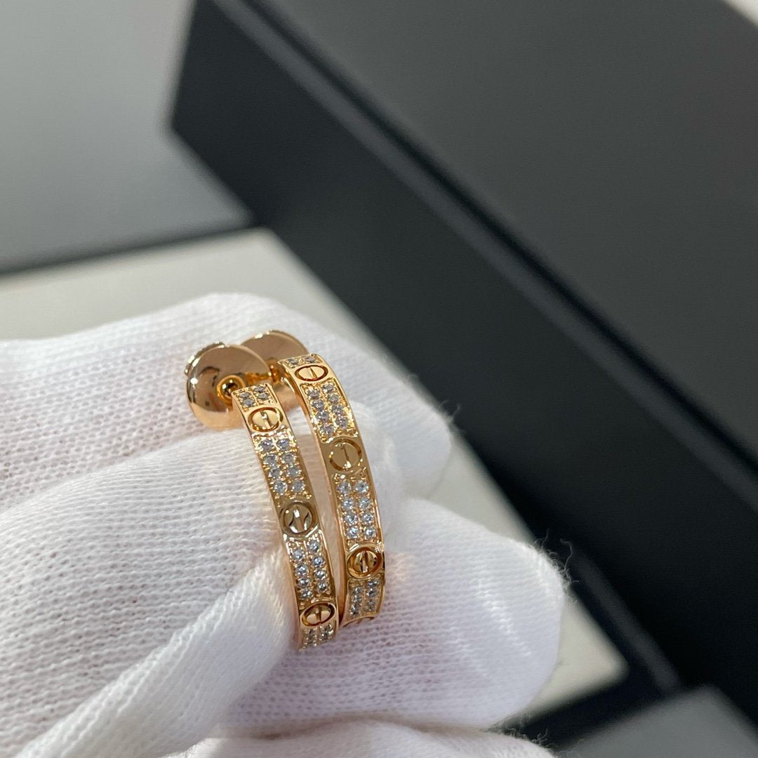 ¡®Imperial¡¯LOVE DIAMOND PINK GOLD HOOP EARRINGS