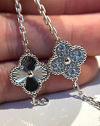 ¡®Imperial¡¯CLOVER 5 MOTIF SILVER DIAMOND BRACELET