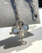 ¡®Imperial¡¯CLOVER 5 MOTIF SILVER DIAMOND BRACELET