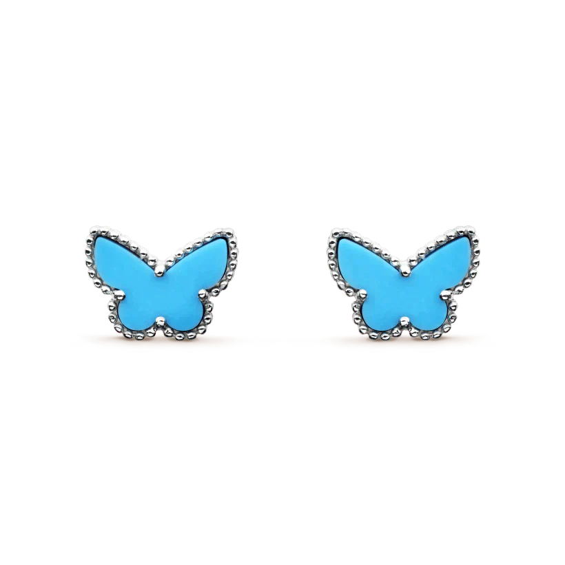 ¡®Imperial¡¯BUTTERFLY TURQUOISE EARRINGS SILVER