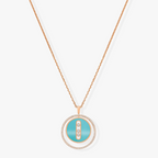 [Imperial] MOVE 3 DIAMONDS TURQUOISE PINK GOLD DIAMOND NECKLACE