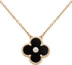 ¡®Imperial¡¯CLOVER 15MM DIAMOND ONYX NECKLACE