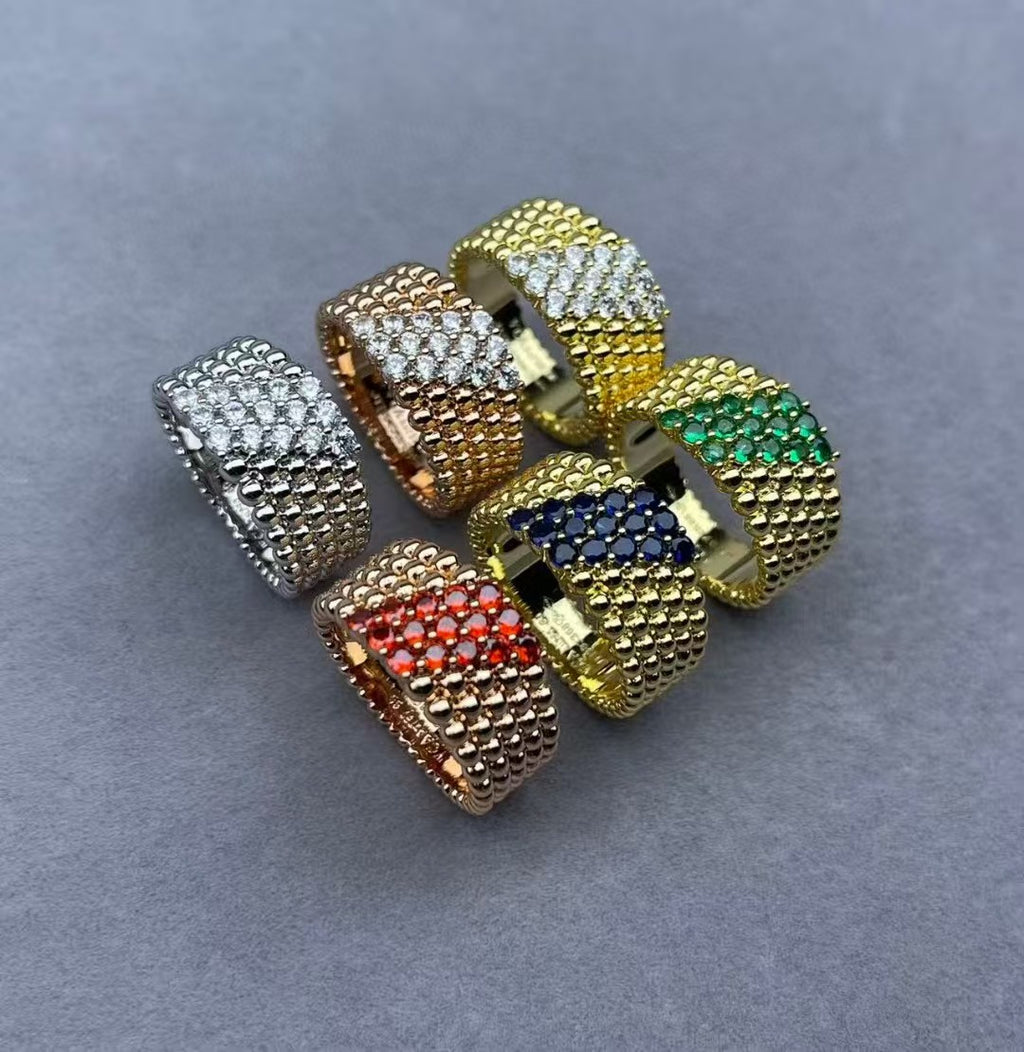 [Imperial] PERLEE DIAMANT RING, 5-REIHIGES DIAMANTEN-SET-DESIGN