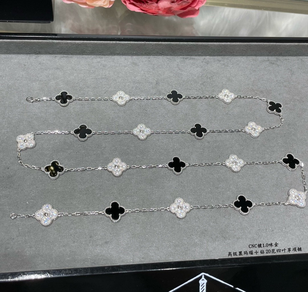 [Imperial] CLOVER 20 MOTIVE MALACHIT DIAMANTENKETTE