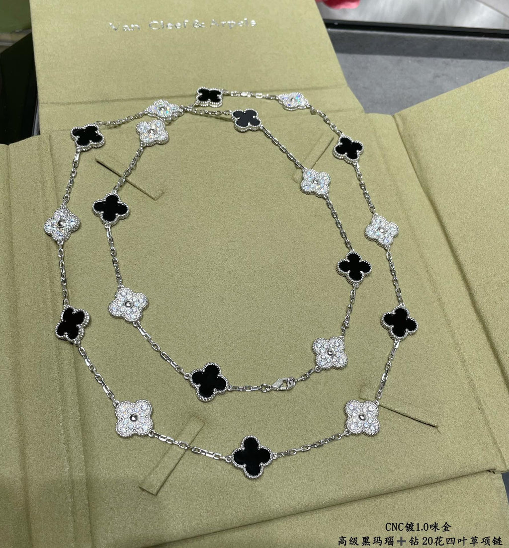 [Imperial] CLOVER 20 MOTIVE MALACHIT DIAMANTENKETTE