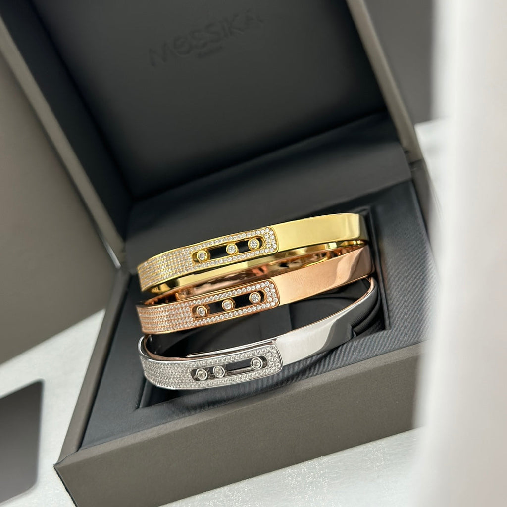 [Imperial Jewelrys]Move Noa Rose Gold Pavé Diamond Bangle Bracelet