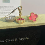 [Imperial] NEW CLOVER 15MM PINK ENAMEL STUD EARRINGS