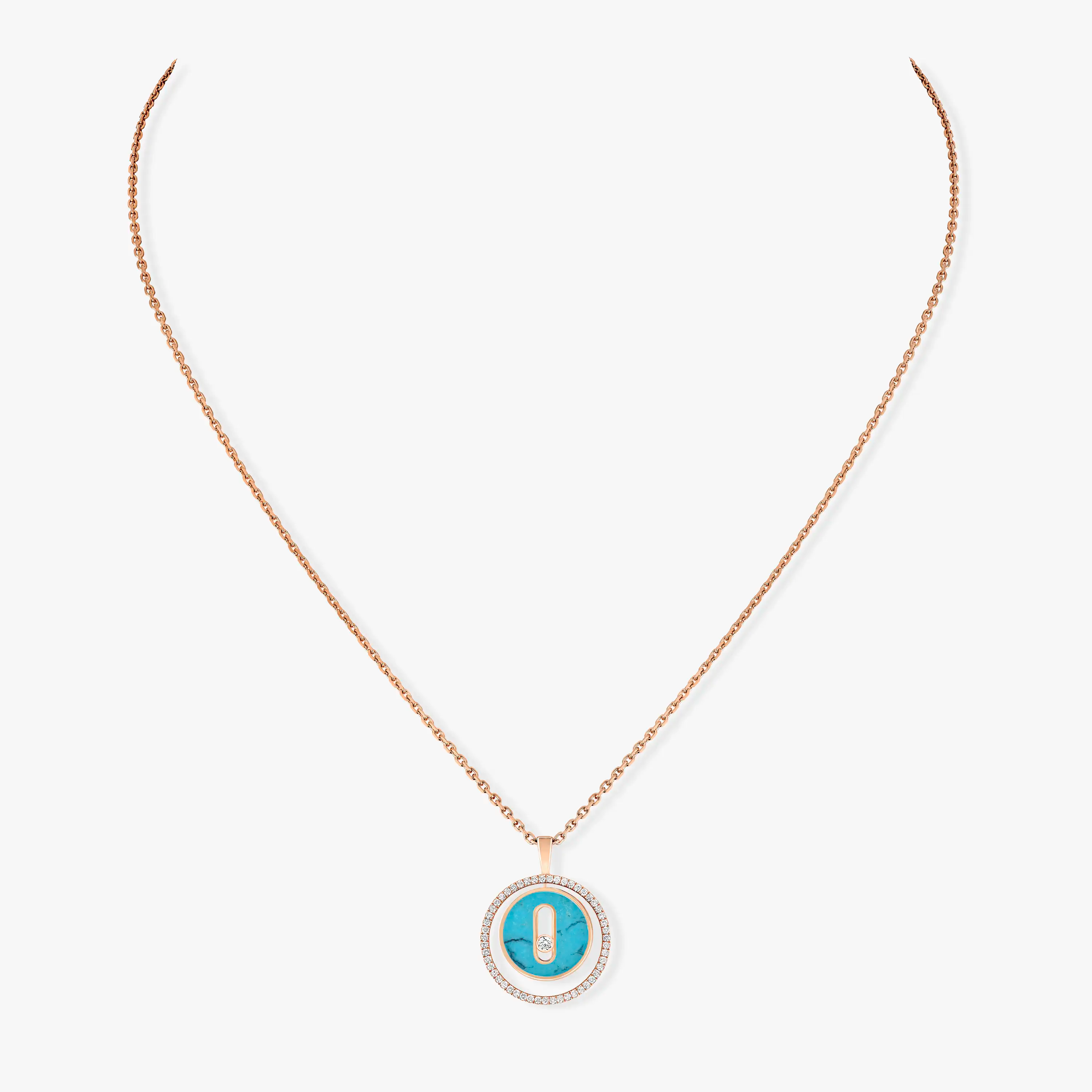 [Imperial] MOVE 1 DIAMOND TURQUOISE PINK GOLD DIAMOND NECKLACE