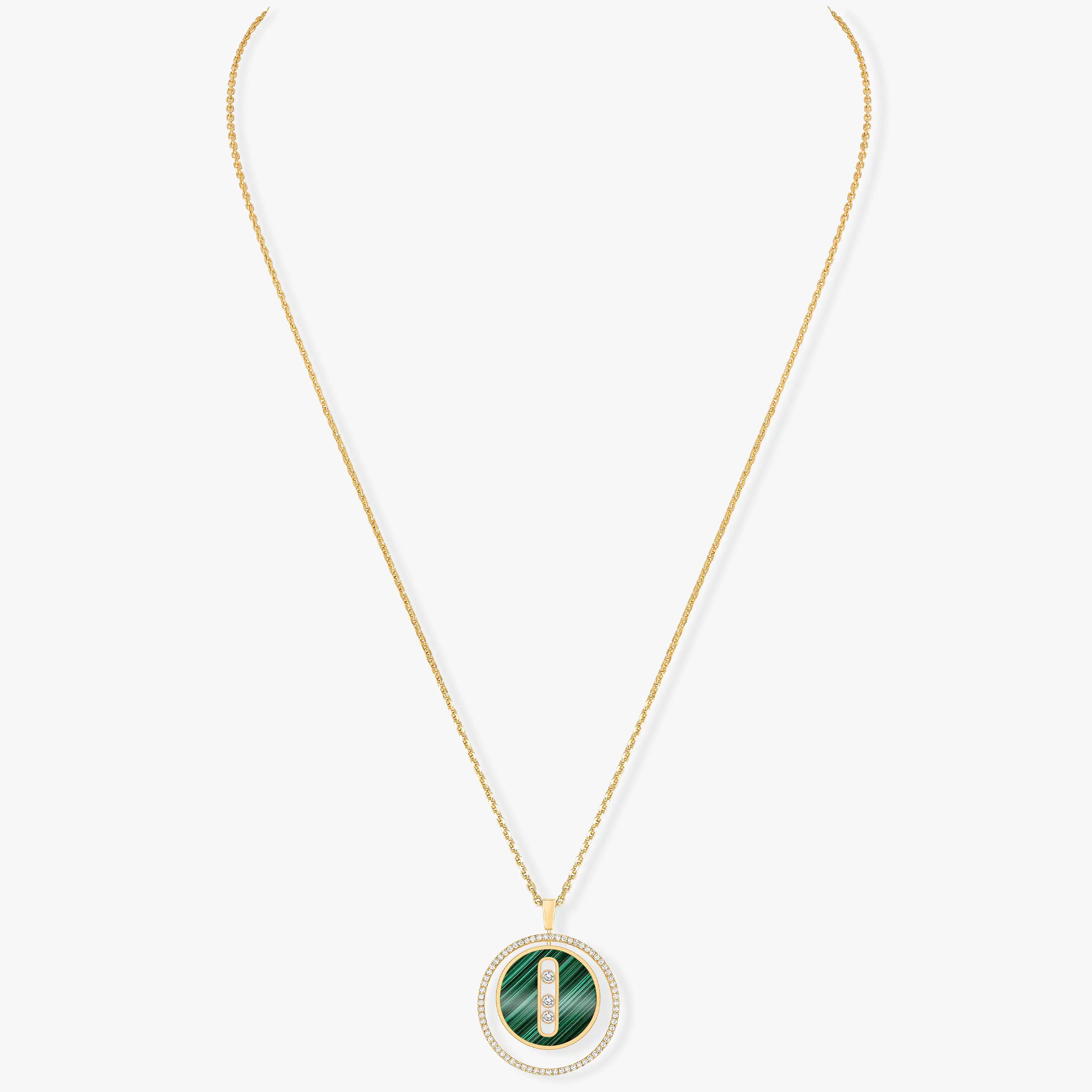 [Imperial] MOVE 3 DIAMOND MALACHITE GOLD DIAMOND NECKLACE