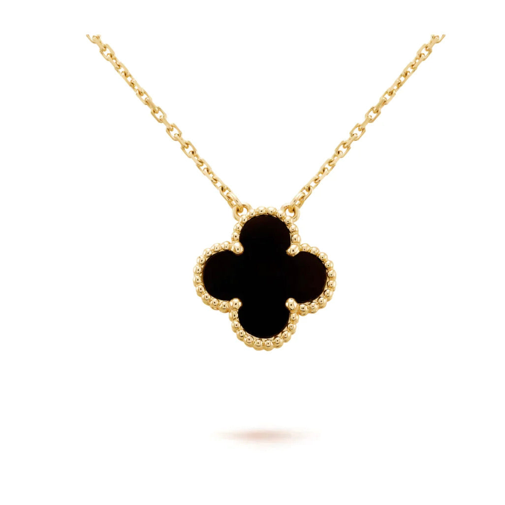 ¡®Imperial¡¯CLOVER 15MM BLACK ONYX SINGLE FLOWER NECKLACE