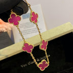 [Imperial] NEW CLOVER 5 MOTIFS PINK ENAMEL BRACELET