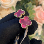 [Imperial] NEW CLOVER 15MM PINK ENAMEL STUD EARRINGS