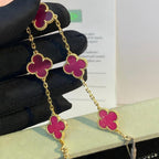 [Imperial] NEW CLOVER 5 MOTIFS PINK ENAMEL BRACELET