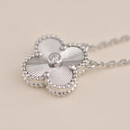 ¡®Imperial¡¯CLOVER  15MM DIAMOND LASER NECKLACE SILVER