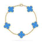 ¡®Imperial¡¯CLOVER 5 MOTIFS BLUE AGATE BRACELET