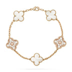 ¡®Imperial¡¯CLOVER BRACELET 5 MOTIF WHITE MOP DIAMOND