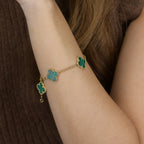 ¡®Imperial¡¯CLOVER 5 MOTIFS MALACHITE BRACELET