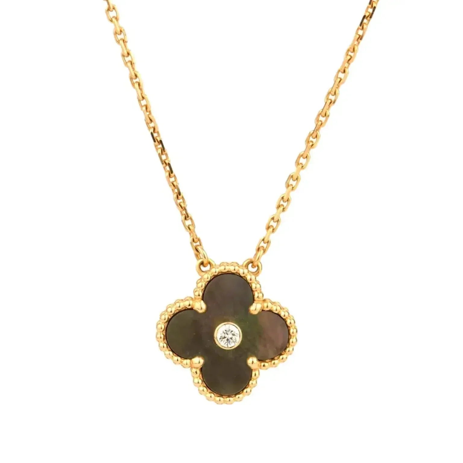 ¡®Imperial¡¯CLOVER 15MM DIAMOND AND MOTHER-OF-GREY NECKLACE