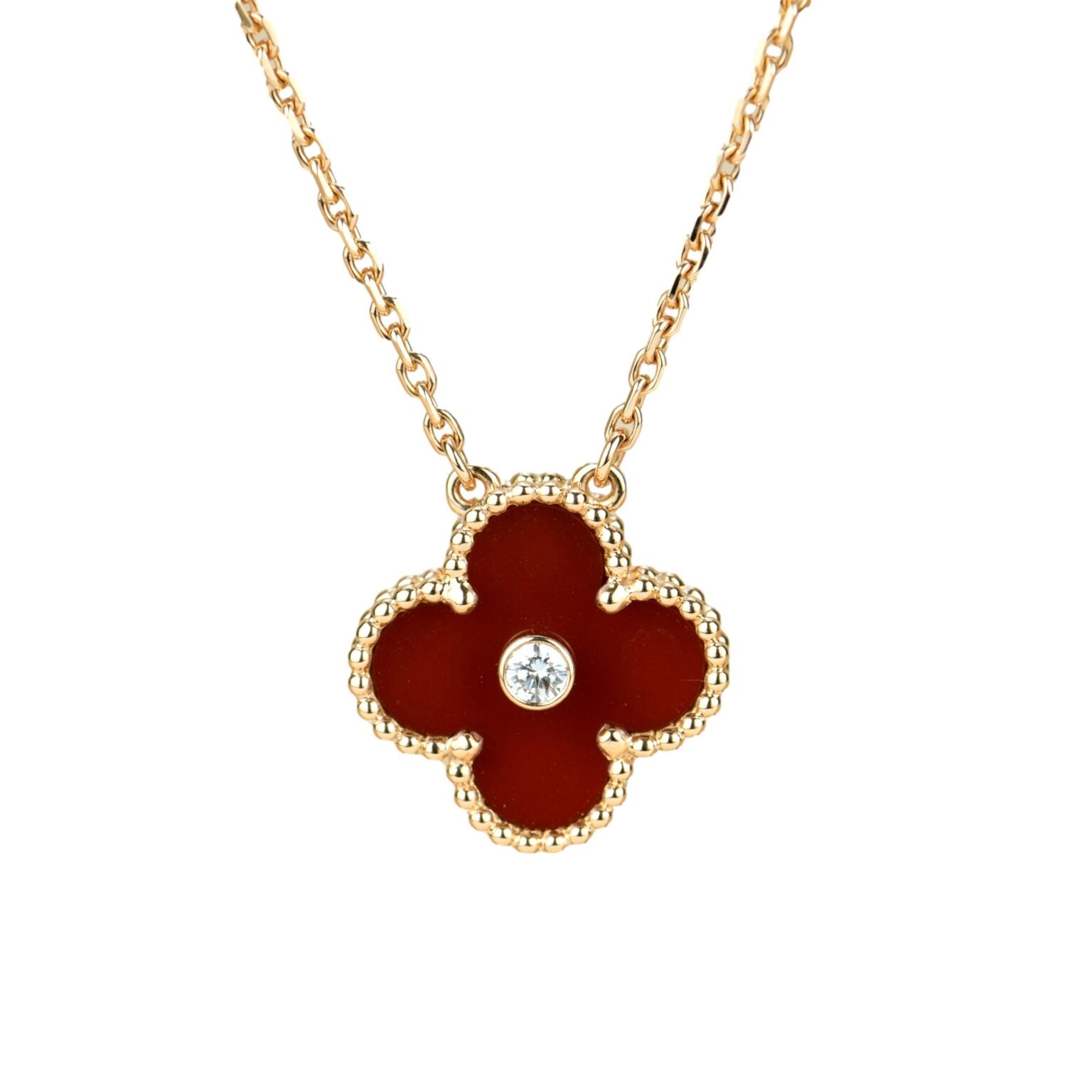 ¡®Imperial¡¯CLOVER 15MM DIAMOND CARNELIAN NECKLACE
