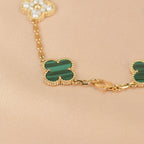 ¡®Imperial¡¯CLOVER  5 MOTIF MALACHITE DIAMOND BRACELET
