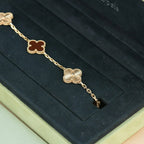 [Imperial]New  CLOVER 5 MOTIF RED CORNELIAN BRACELET COLLECTION