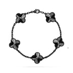 ¡®Imperial¡¯CLOVER 5 MOTIF BLACK BRACELET
