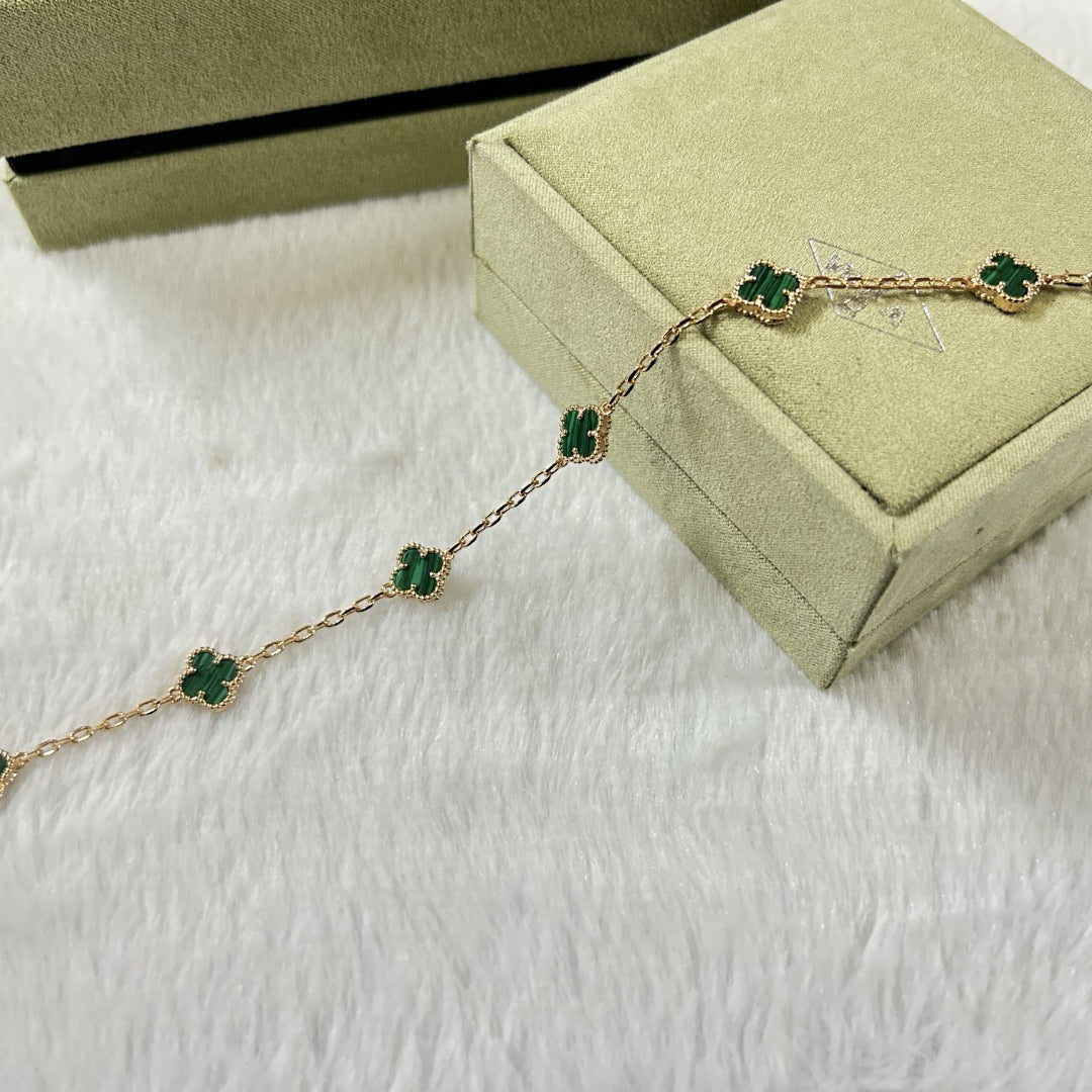[¡®Imperial¡¯]CLOVER 6 MOTIF MALACHITE BRACELET