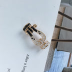 ¡®Imperial¡¯FORCE LARGE HORSESHOE BLACK WHITE DIAMOND BRACELET SILVER