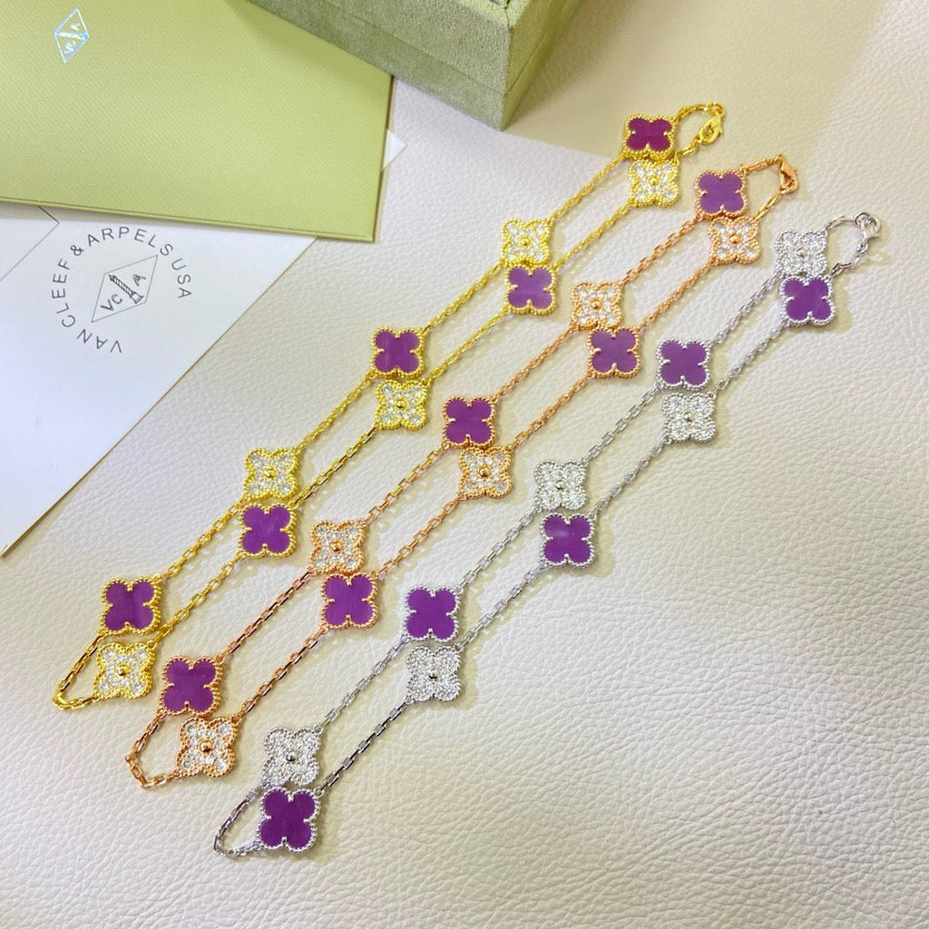 ¡®Imperial¡¯CLOVER 10 MOTIFS  PURPLE VIOLET DIAMOND NECKLACE