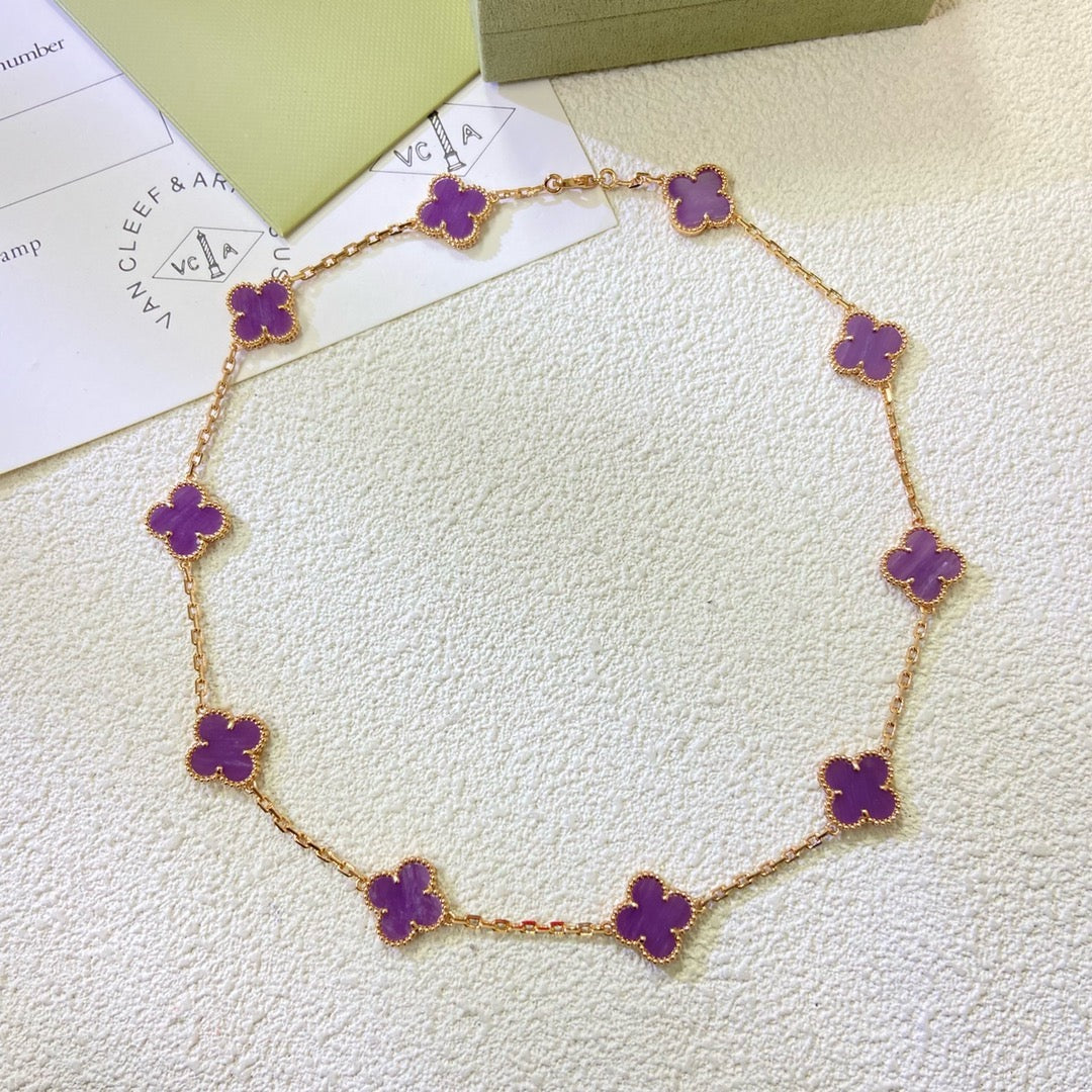 ¡®Imperial¡¯CLOVER 10 MOTIFS  PURPLE VIOLET  NECKLACE