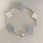 [Imperial]New  CLOVER 5 MOTIF PURPLE CHALCEDONY BRACELET COLLECTION