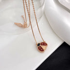 ¡®Imperial¡¯LUCKY  CARNELIANS LADYBUG NECKLACE