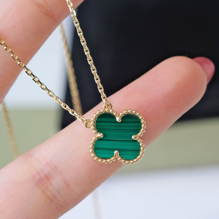 ¡®Imperial¡¯CLOVER 15MM MALACHITE SINGLE FLOWER  NECKLACE