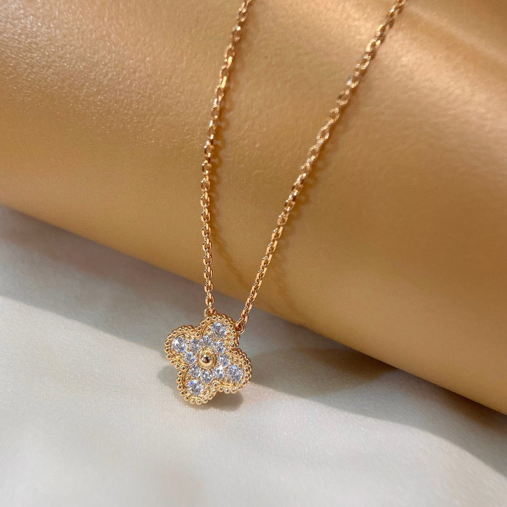 ¡®Imperial¡¯CLOVER 15MM DIAMOND SINGLE FLOWER NECKLACE