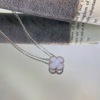 ¡®Imperial¡¯CLOVER 15MM BLUE CHALCEDONY NECKLACE SILVER